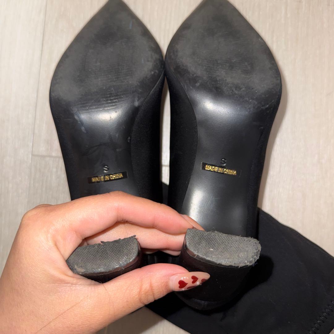 鈴木亜美さん ポインテッドトゥ ストレッチショートブーツ 7cm Sサイズ