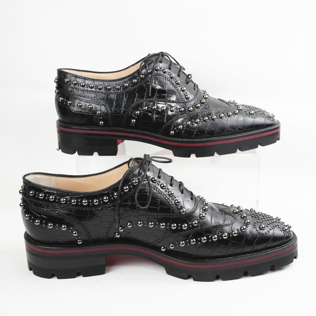 激レア！EU39 クリスチャン ルブタン ロファー 黒レザー とげとげ 201A