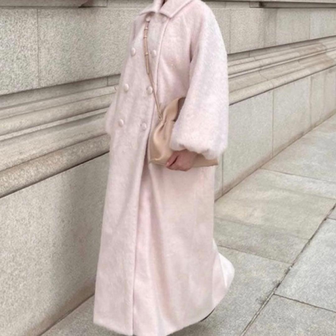muguet shaggy long coat pink シャギー ピンク - メルカリ