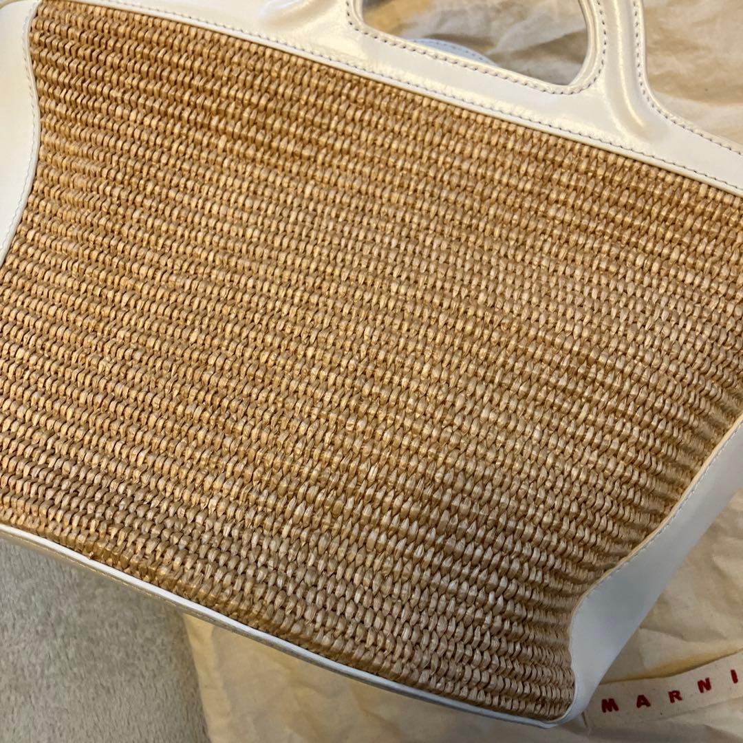 MARNI ストロー レザー かごバッグ - メルカリ