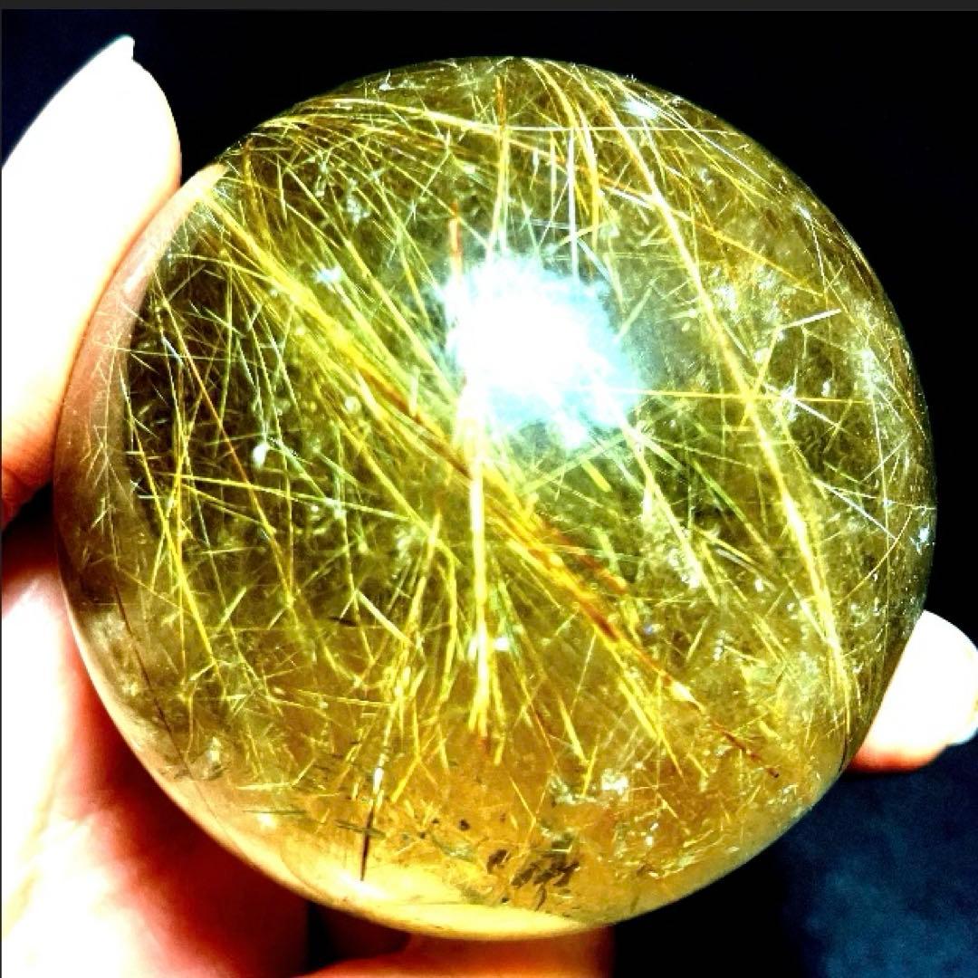 超大玉　60mm ゴールドルチルクォーツ　丸玉　スフィア　金針水晶 ゴールドルチルクォーツ丸玉/スフィア - 埼玉県吉川市の天然石専門店