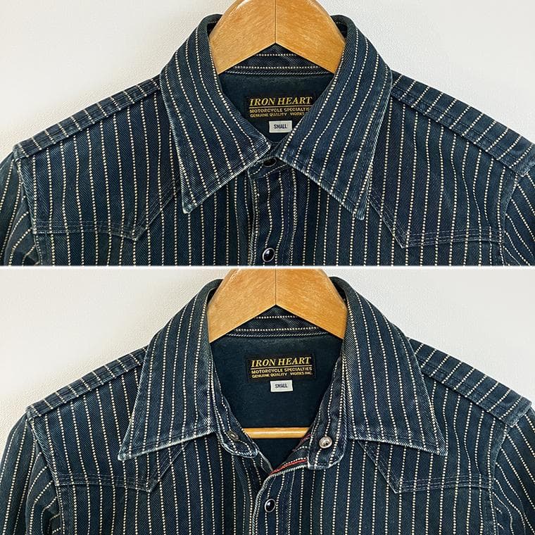 アイアンハート IHSH-62 ウォバッシュ ウエスタンシャツ ブルー S