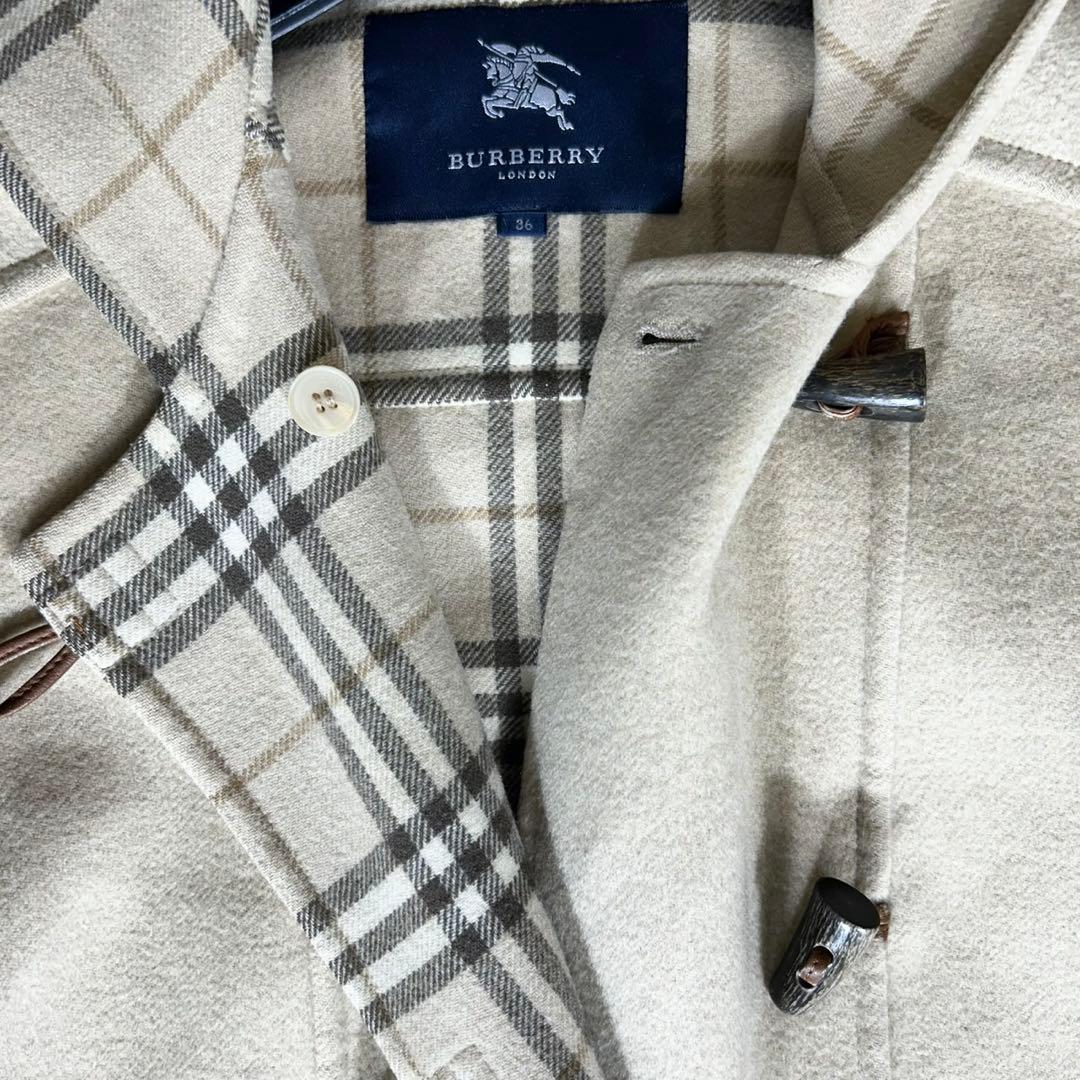 美品✨《バーバリーロンドン》カシミヤ混 ダブルフェイス フーデッドコート36