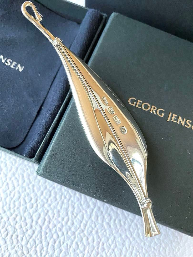 極美品GeorgJensenプリュム羽ジョージジェンセンブローチ391TORUN