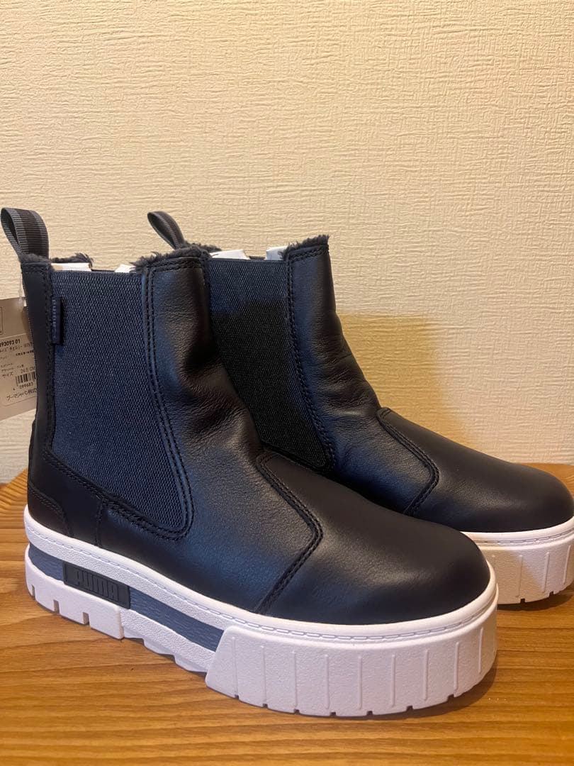 PUMA ネイビーサイドゴアブーツ 厚底 PUMA プーマ サイドゴアブーツ ウィメンズ メイズ ジェリー チェルシー