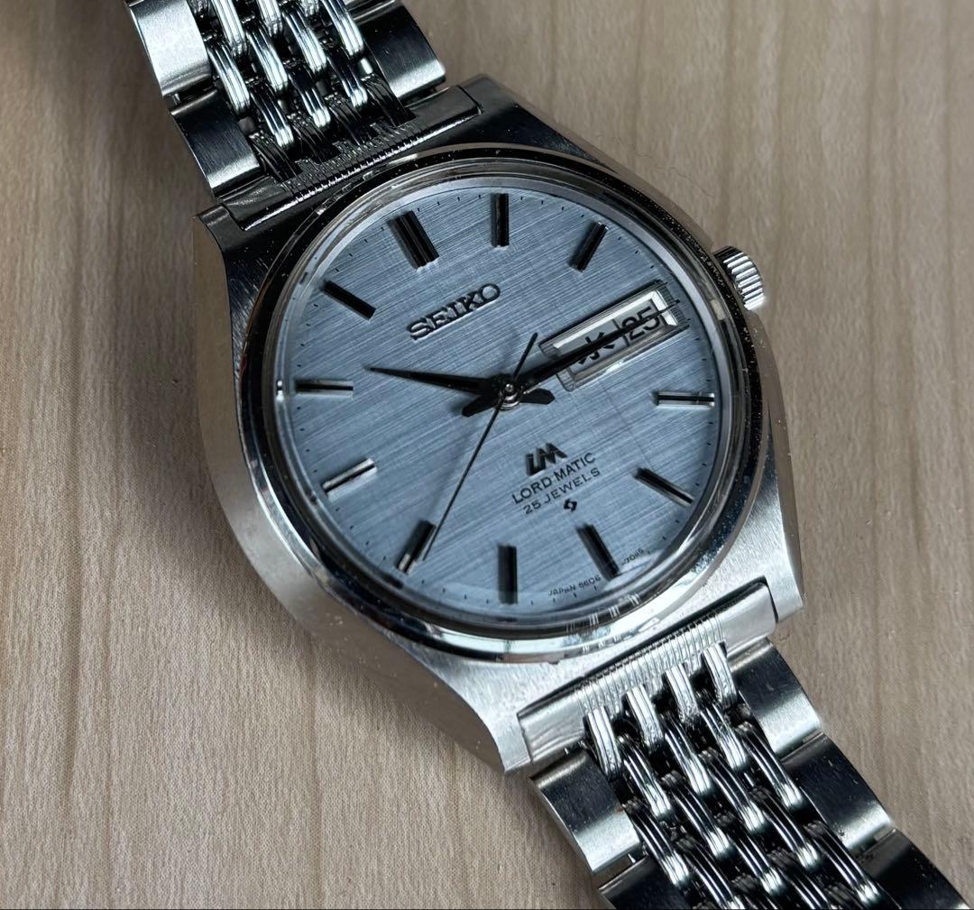 セイコー ロードマチック 5606-7010 アイスブルー リネン文字盤 絹目