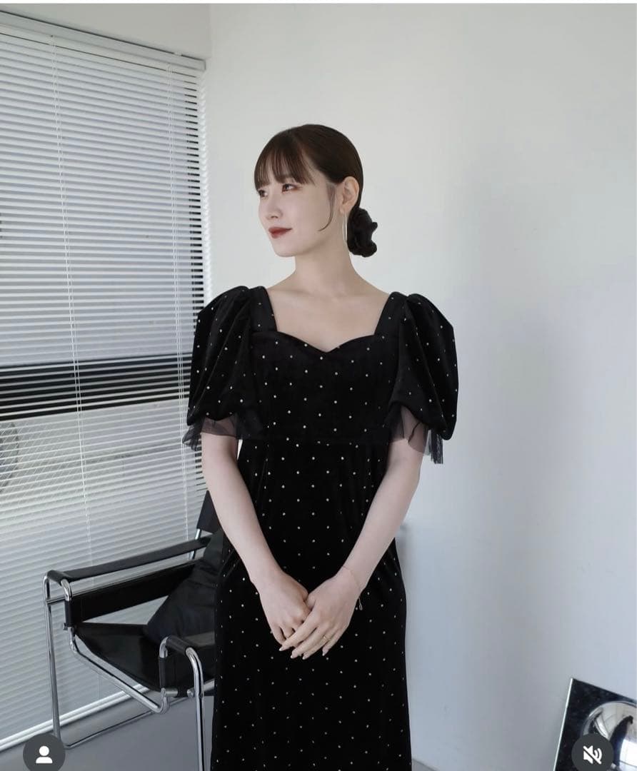 新品未使用】Acka. bijou dot velours dress - メルカリ
