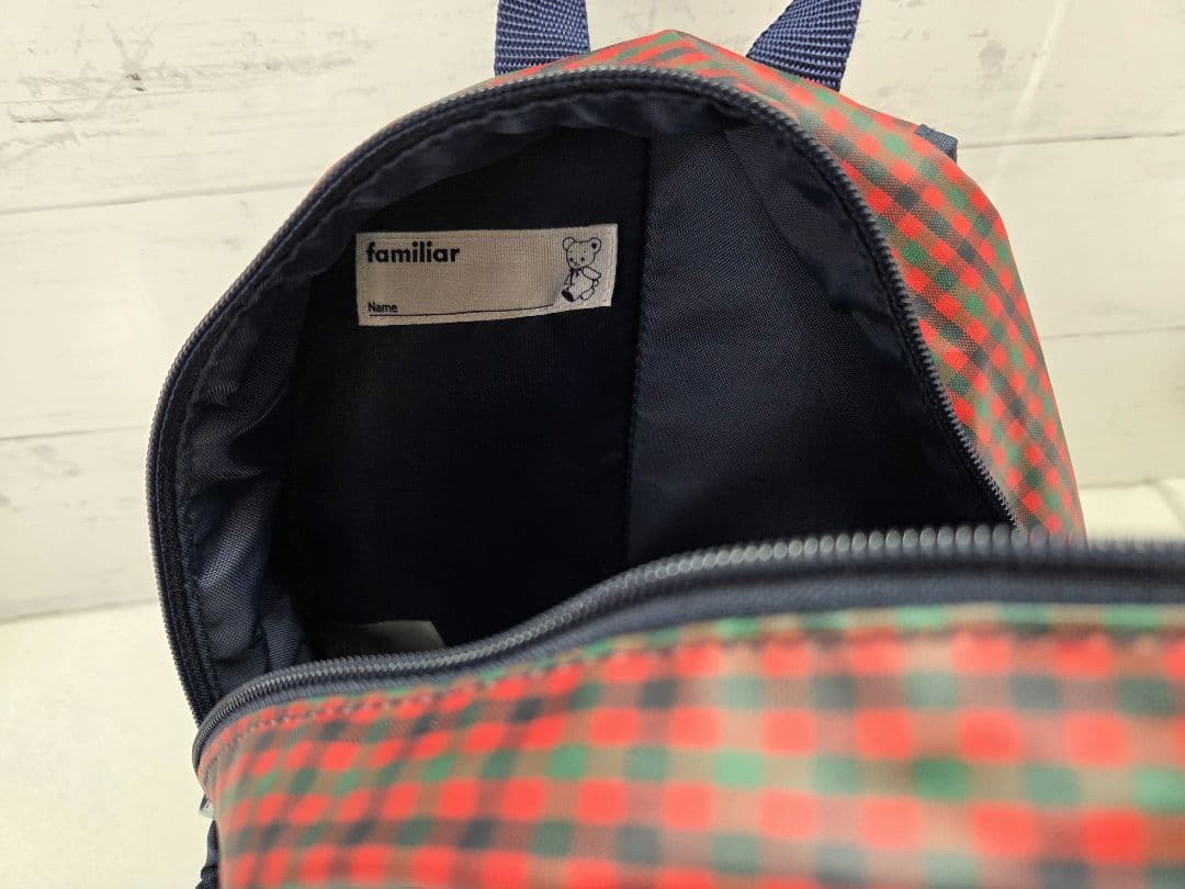 ファミリアFAMILIA赤系ファミリア チェック柄リュックサック - メルカリ