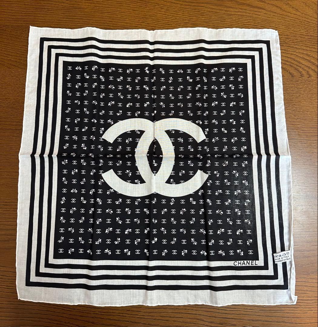 【最終値下げ】CHANEL シャネル ハンカチ 100%コットン シャネル ハンカチ 大判サイズ トランク トラベルバッグ柄 コットン