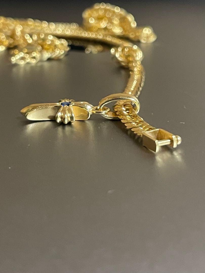 k18/サファイア　クロスペンダントトップ　十字架ネックレス　2.77g 本物