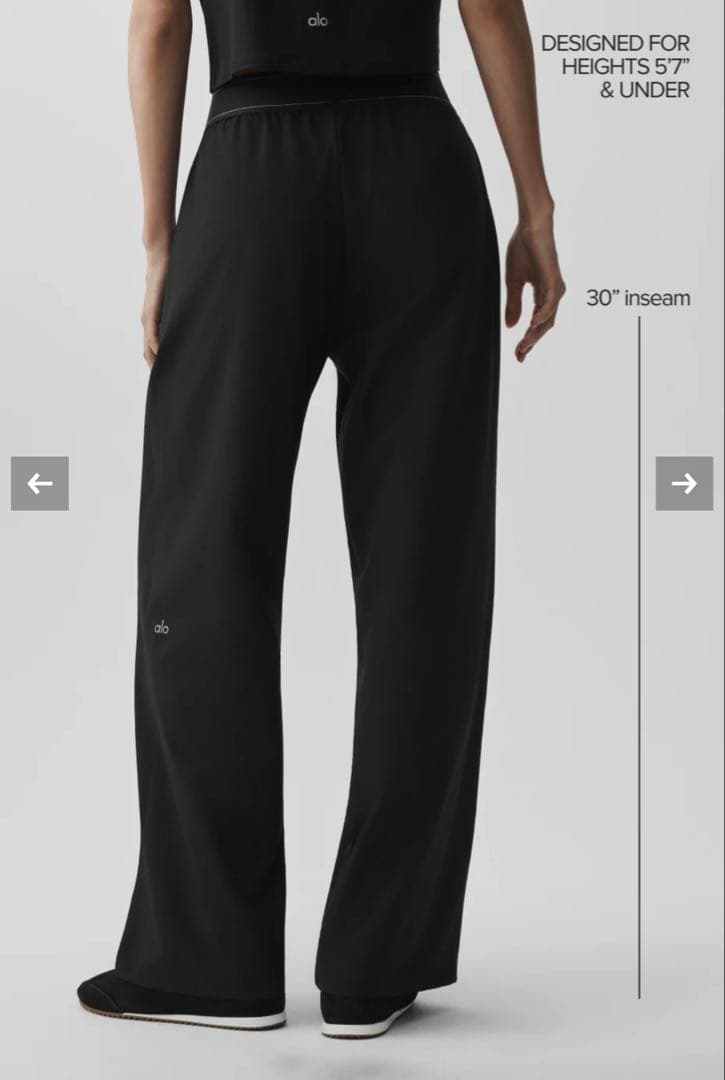 Alo Yoga ハイウエストトラウザーパンツ ブラック Lサイズ 新品タグ