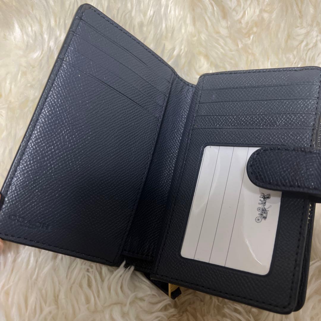 COACH ネイビー 二つ折り財布