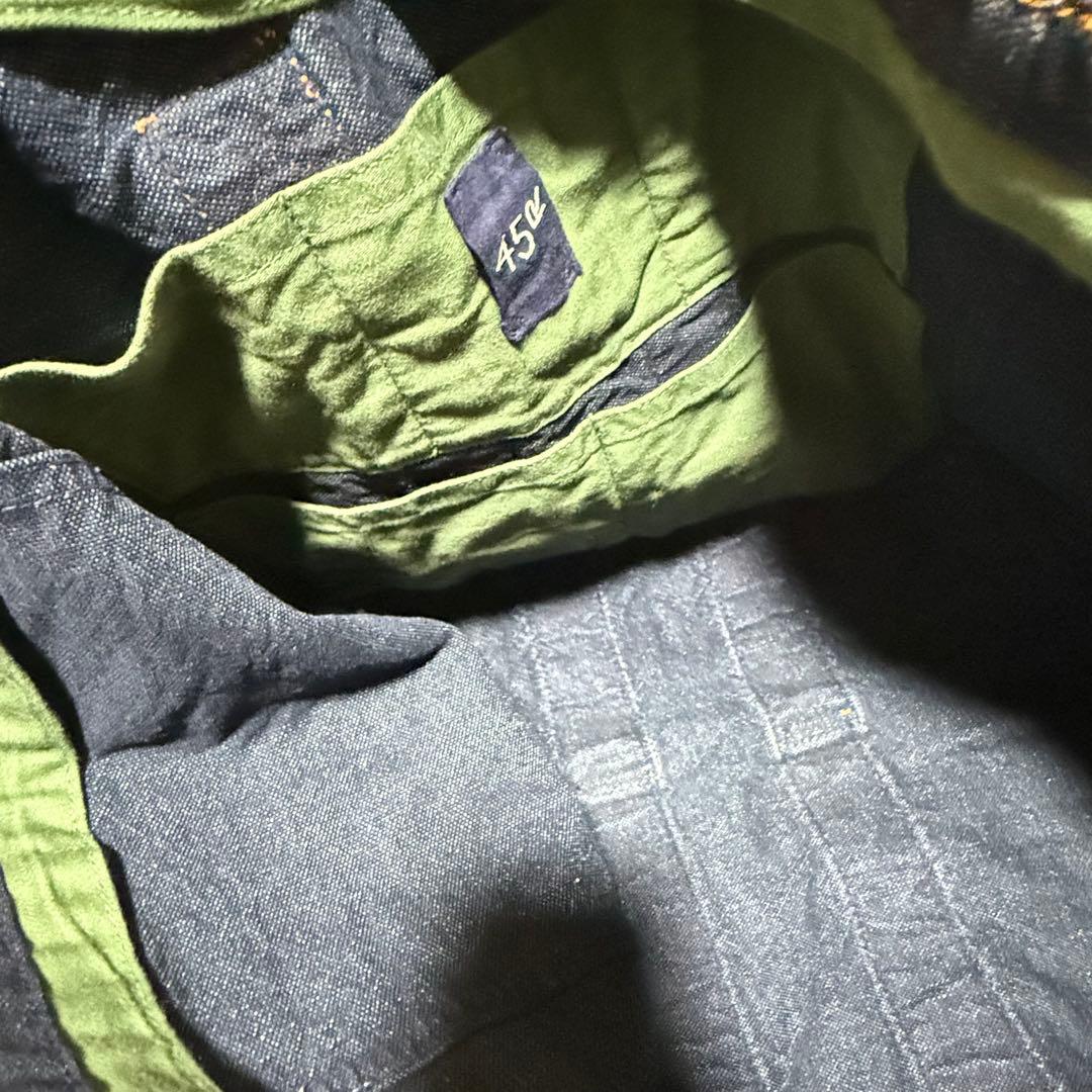 45R 再びダックのセイルトートバッグ インディゴ 大容量 A3可 デニム