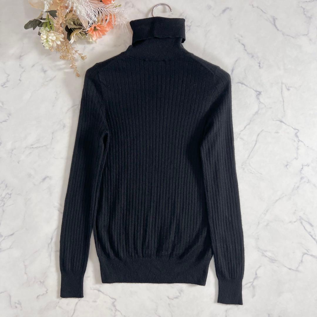 Drawer ドゥロワー カシミヤ シルク リブ タートル ネック ニット