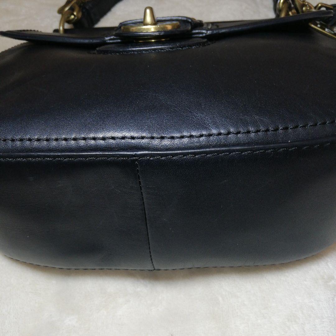 コーチ 2WAY 黒レザー ショルダーバッグ 19132 - メルカリ