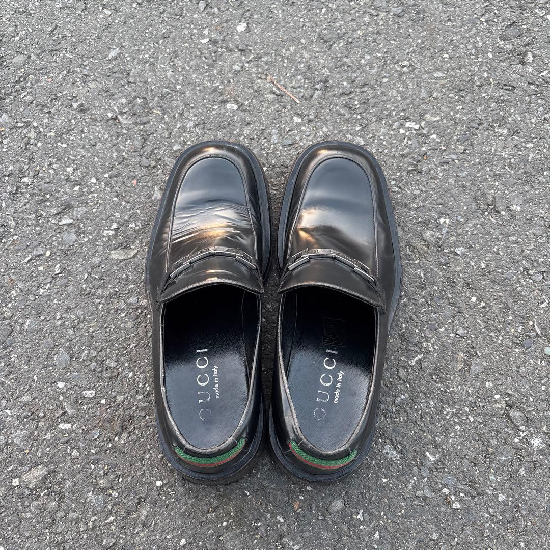 GUCCI ブラックレザー ローファー 27.5 美品 即日発送可能 - メルカリ