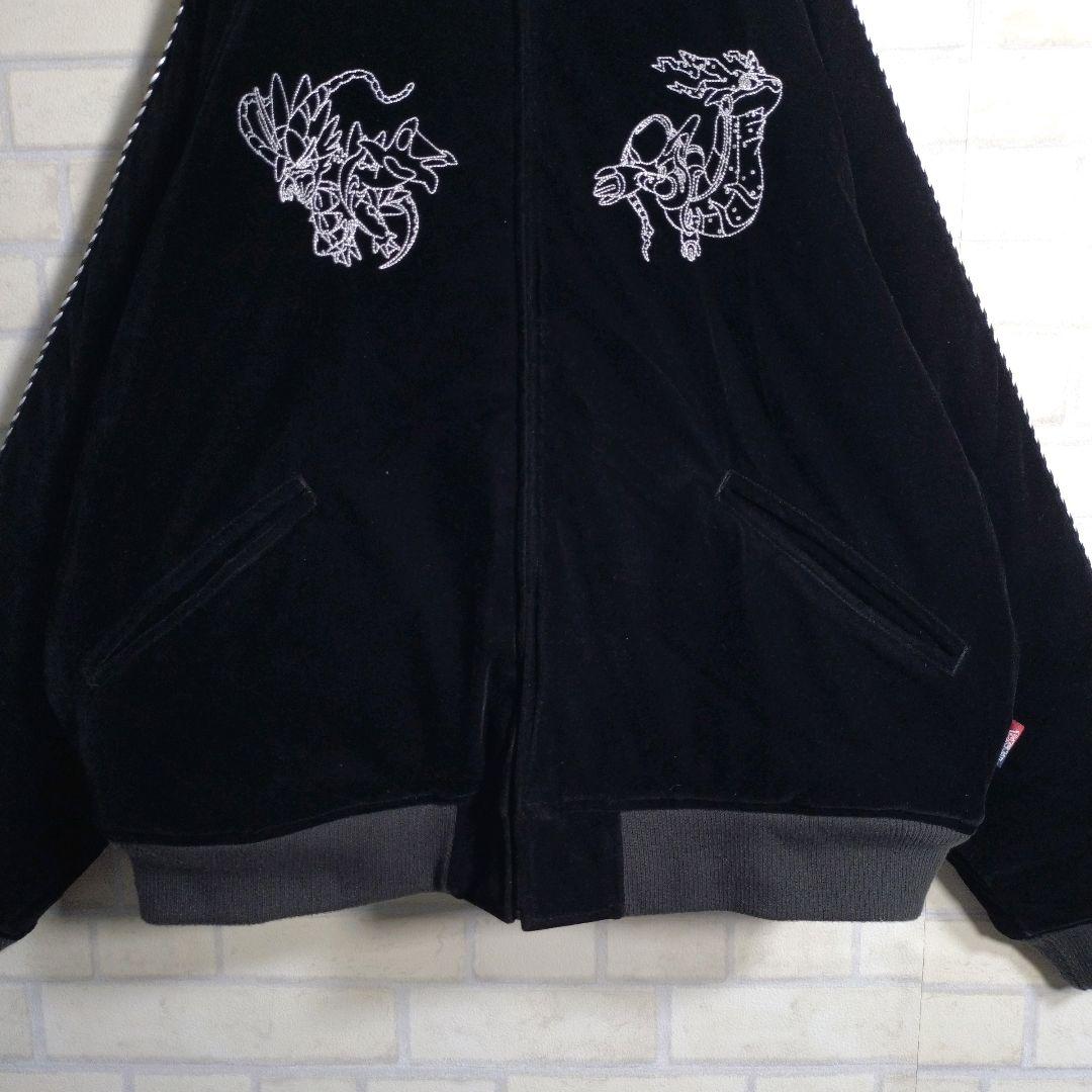 9090☆ポケモン コラボ ベロア 総刺繍 中綿 キャラクター スカジャン L