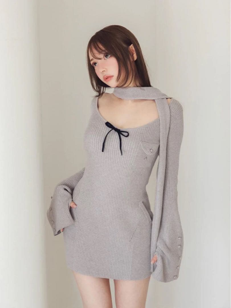 定価】andmary : Leah muffler mini dress