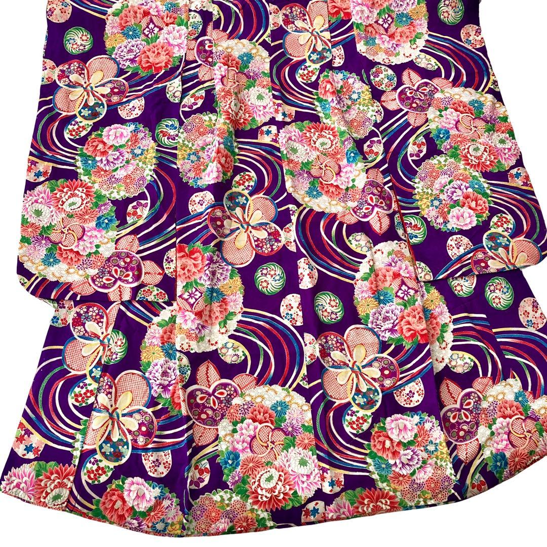 アンティーク 女の子 子供着物 紫 NO6