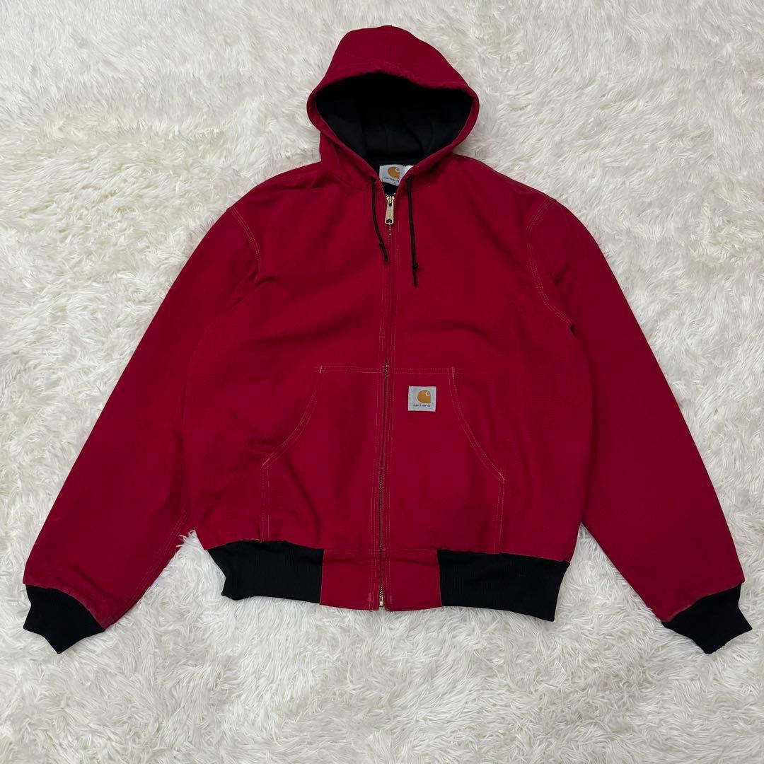 カーハート アクティブジャケット 赤 USA製 Lサイズ パーカー レッド