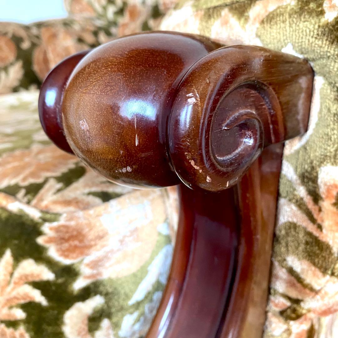 昭和レトロ オールド カリモク 金華山 1人掛け ソファー 花柄 ベロア