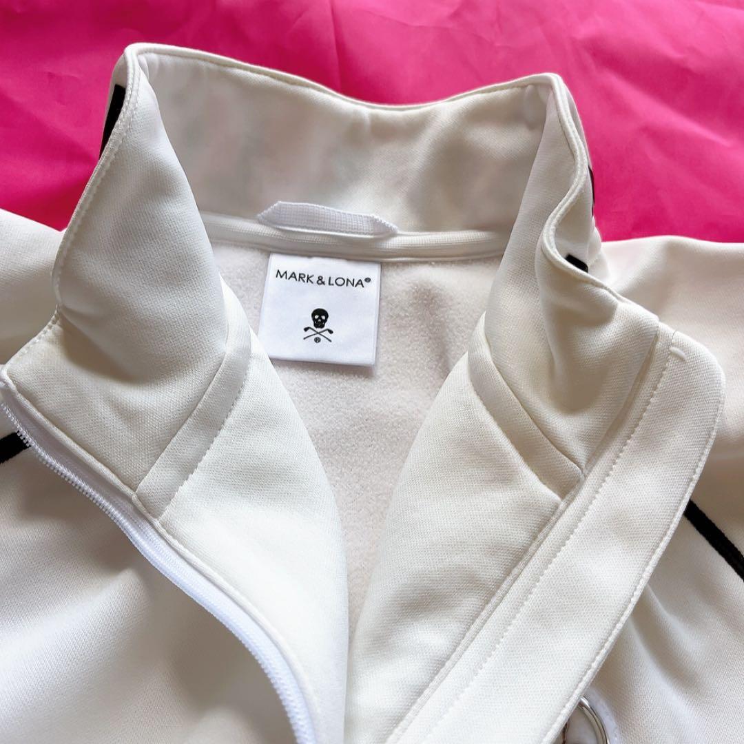 極美品 マークアンドロナ ニットジャケット 白 ホワイト 裏起毛