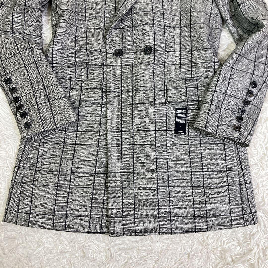 SHAREEFシャリーフ ダブルブレストチェスターコート シルク混 チェック