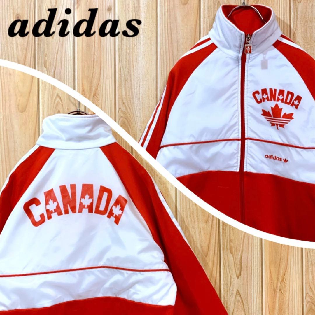 超人気』adidas トラックジャケット カナダ代表 ロゴ 刺繍 プリント L