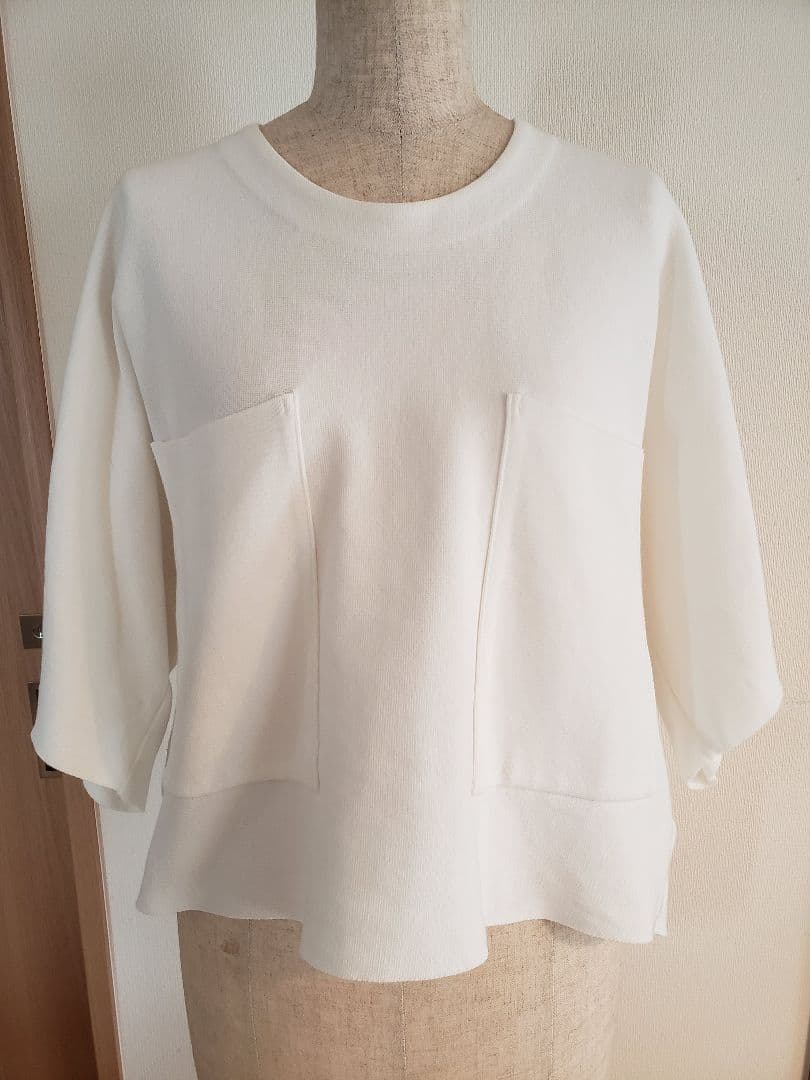 LOHEN/ローヘンミラノリブクロップドニット/ホワイト