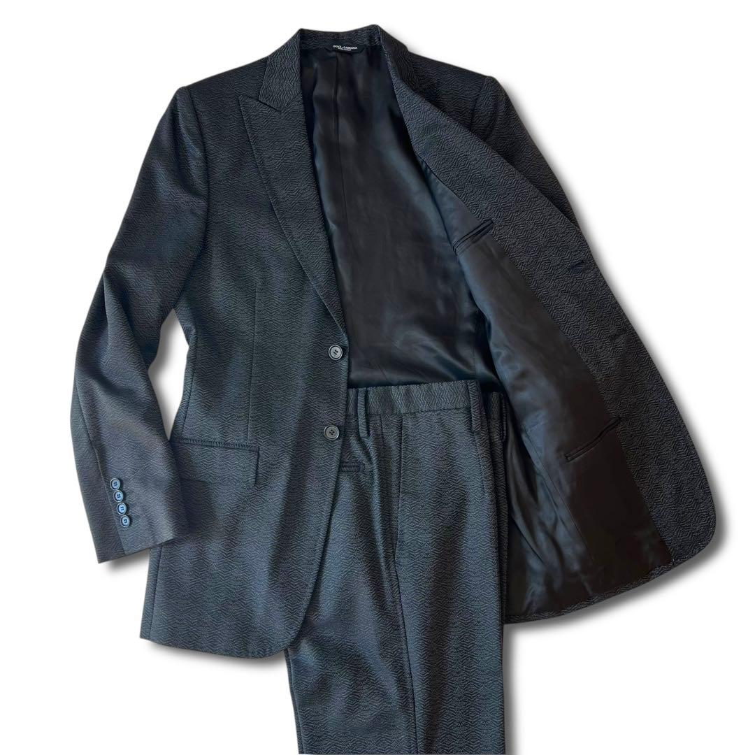 美品 ドルチェ アンド ガッバーナ ウェーブ ジャカード スーツ 44 美品 ドルチェ アンド ガッバーナ ウェーブ ジャカード スーツ 44