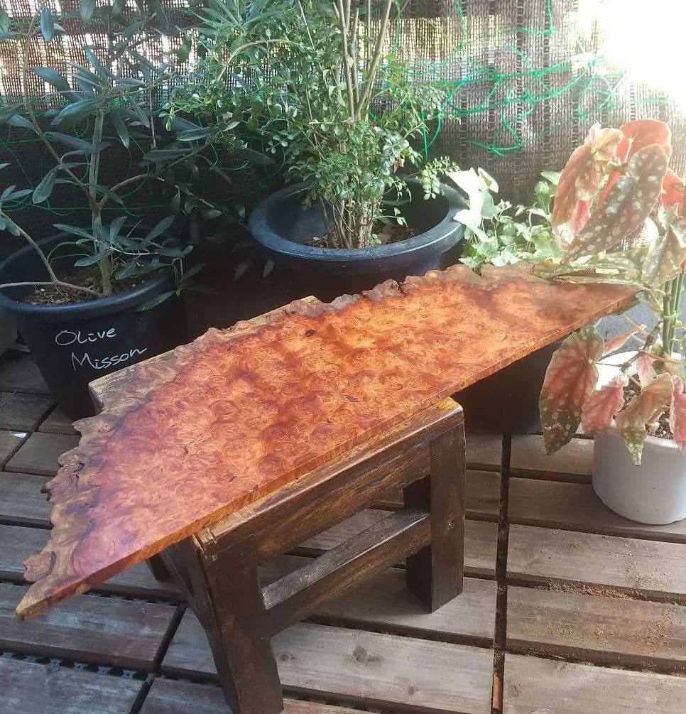 花梨瘤極上杢 紅白 玉杢 葡萄杢 一枚板 花台 飾り台 - メルカリ