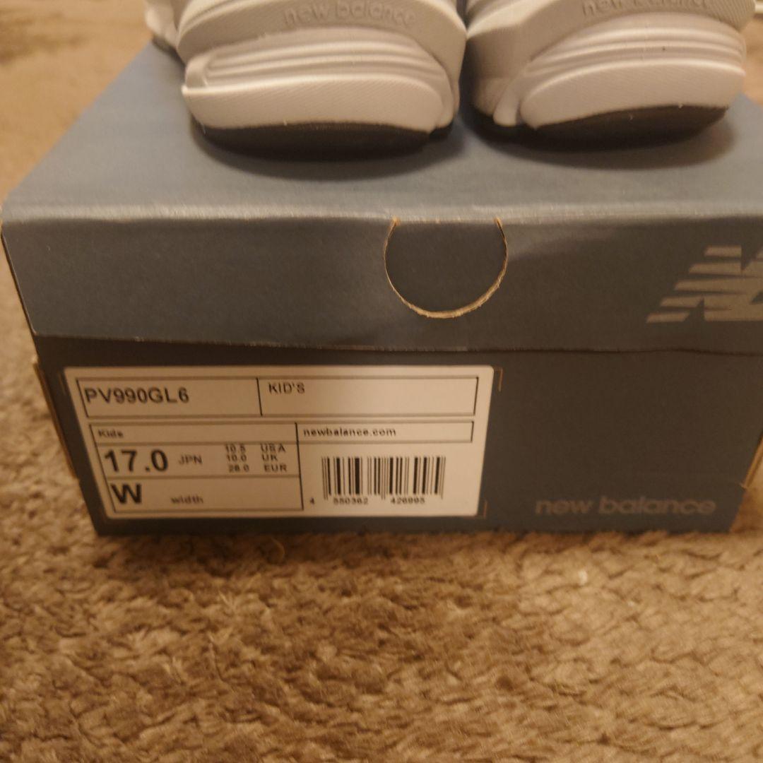キッズ用　New Balance 990V6 スニーカー 17.0cm グレー