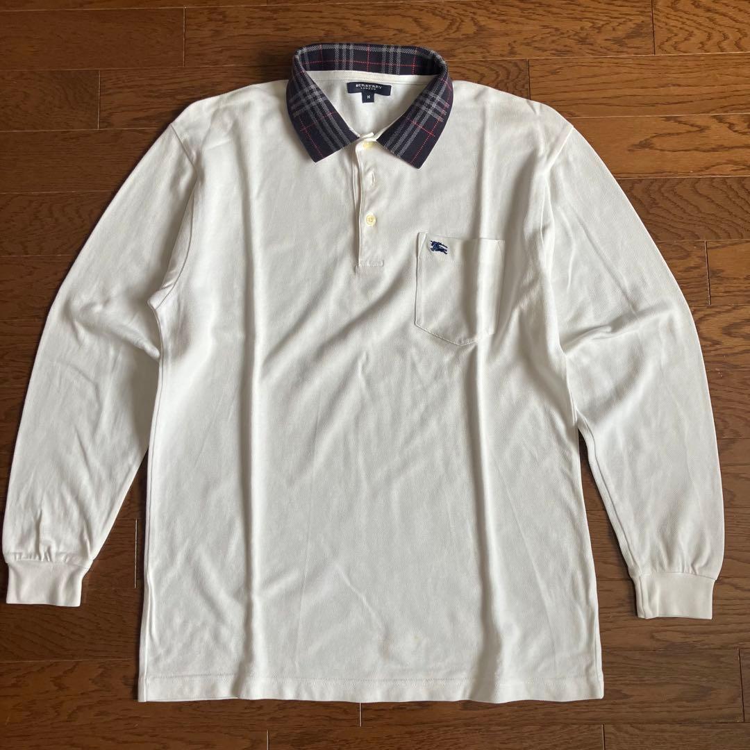 バーバリーロンドン BURBERRY メンズ ポロシャツ 長袖 白 M - メルカリ