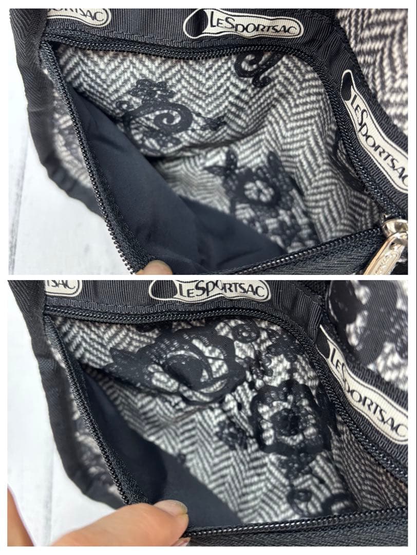 未使用級美品◇レスポートサック ヘリンボーン レース調花柄 ボストン