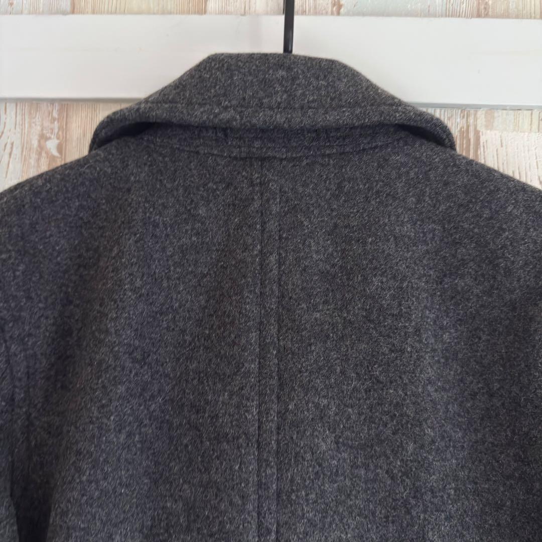MHL. エムエイチエル ウール メルトン ラウンドカラー コート グレー 2