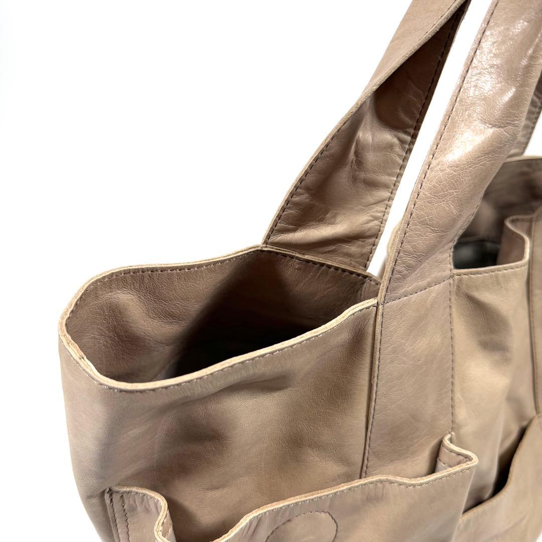 未使用に近い】ヨーガンレール トートバッグ シワ加工 馬革 アイボリー