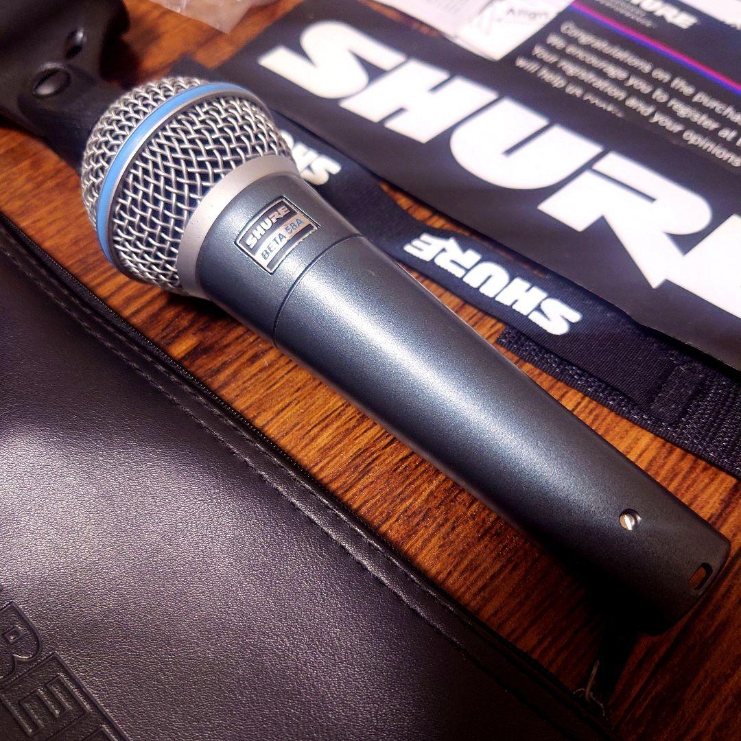 SHURE BETA 58A ダイナミックマイク ジャンク動作不良品 付属品付き