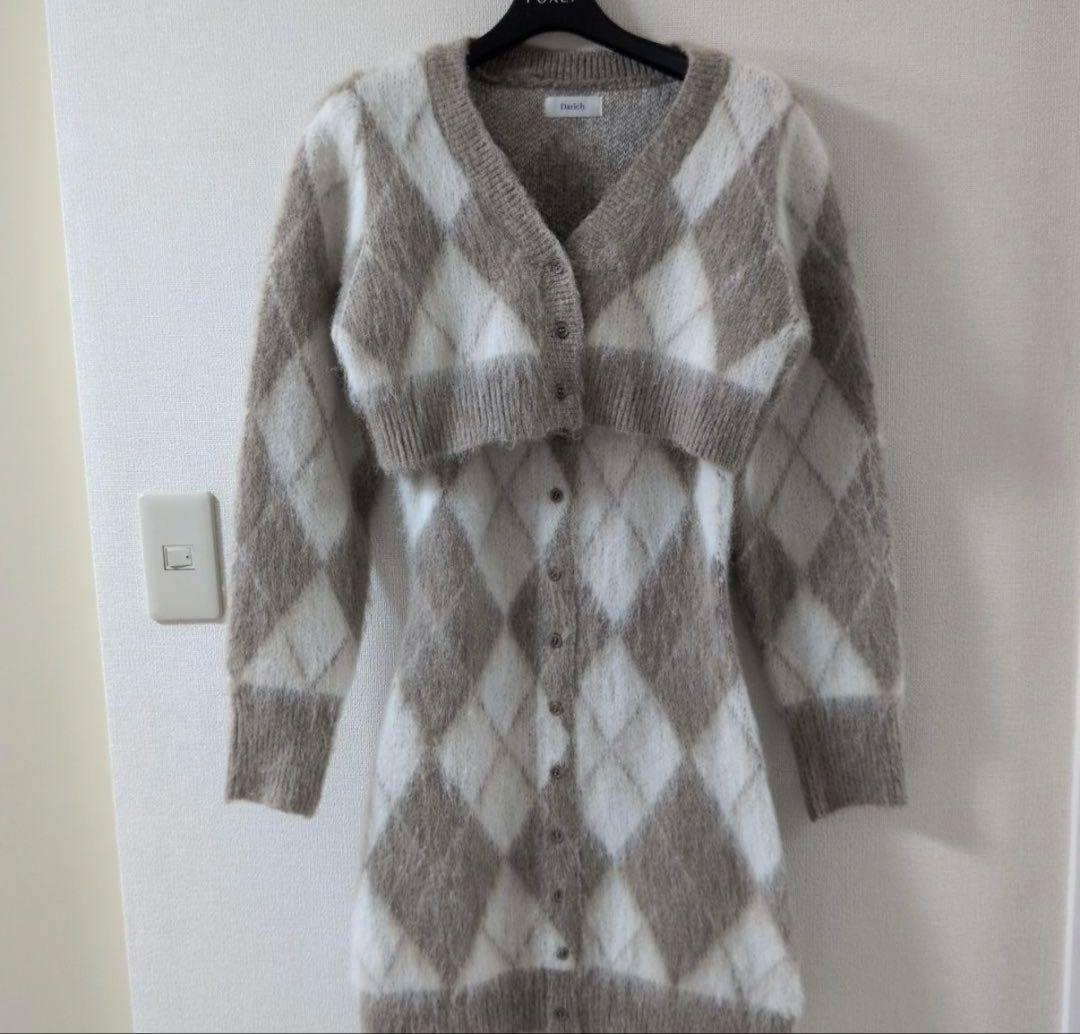 Darich アーガイルニットアンサンブル BEG FL - メルカリ
