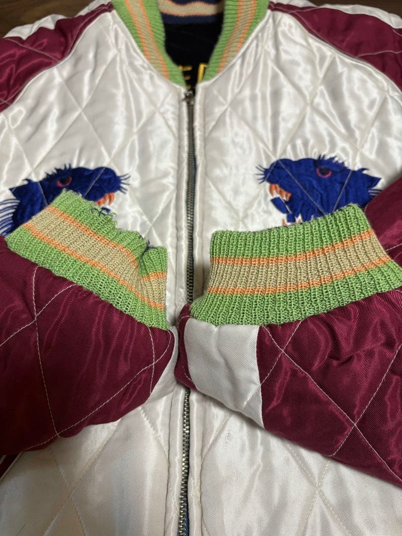 テーラー東洋 別珍 サテン スカジャン 青虎 TT12064 鷲 龍 富士山 L