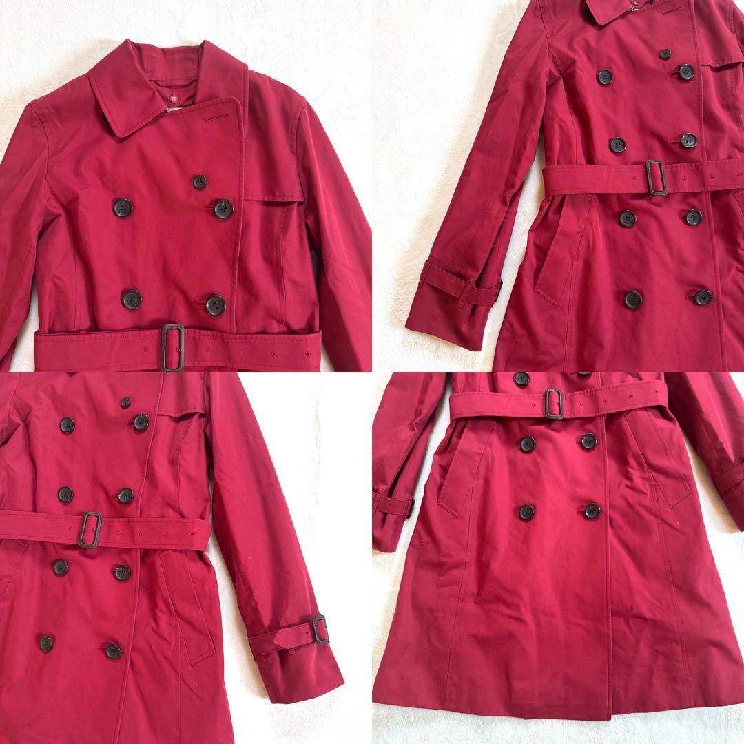 極美品 バーバリーロンドン トレンチコート ライナー付き ロング丈 赤
