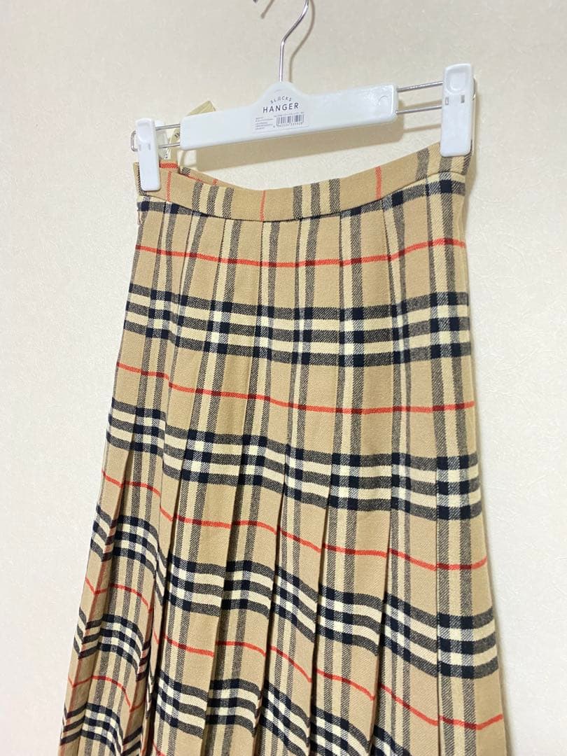 バーバリーズ スカート 膝丈 ヴィンテージ プリーツ ウール100 ノバ