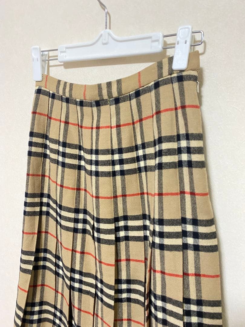 バーバリーズ スカート 膝丈 ヴィンテージ プリーツ ウール100 ノバ