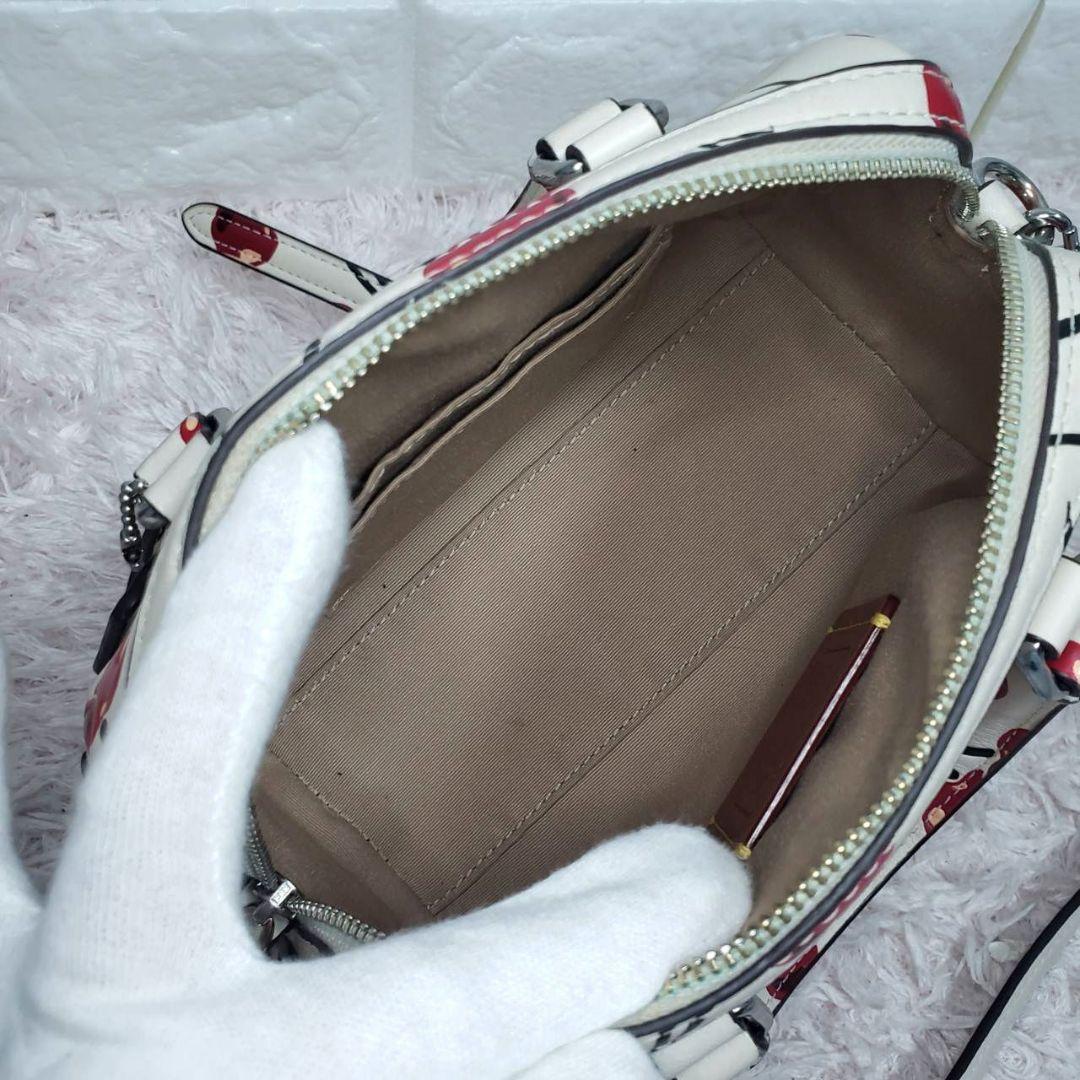 COACHコーチ ミニ ローアン ボストンショルダー2way チェリー