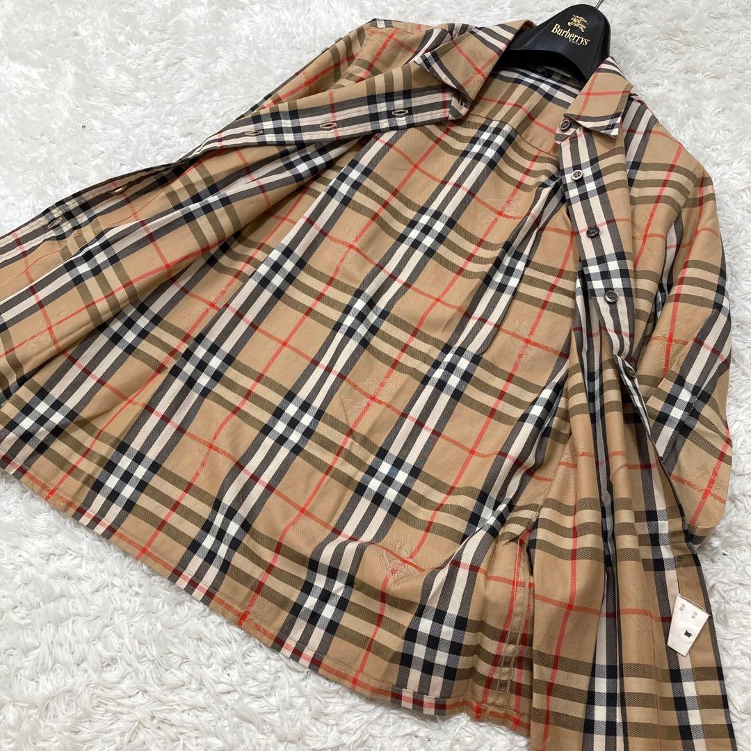 バーバリーズ シャツ シャドーホース ノバチェック ベージュ サイズL