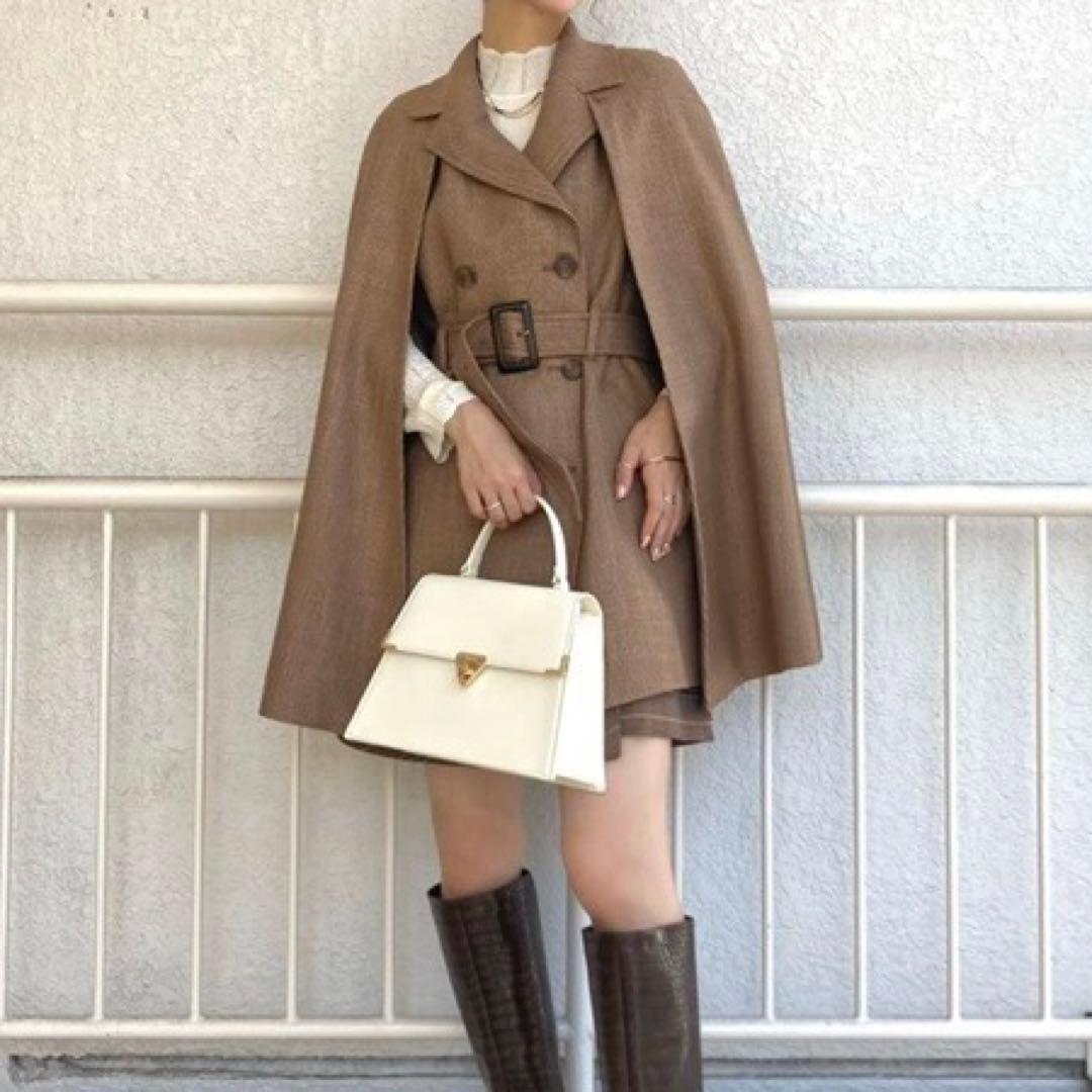 Lily brown リリーブラウン ケープコート ポンチョ ブラウン - メルカリ