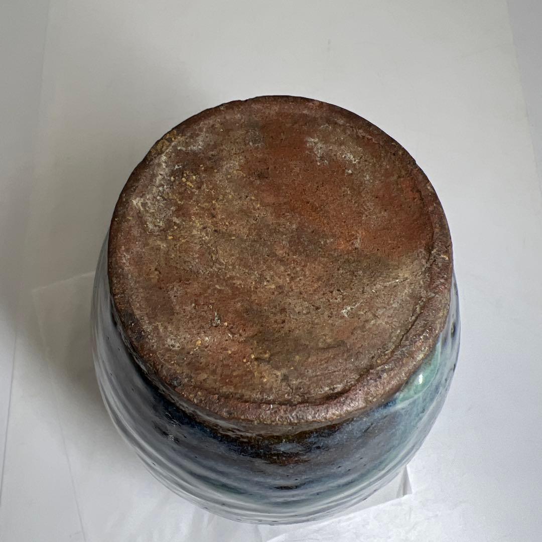 中国明末清朝期 なまこ釉花瓶 木箱付 高約24㎝ 東Y8-0203☆2Fトヒルウ