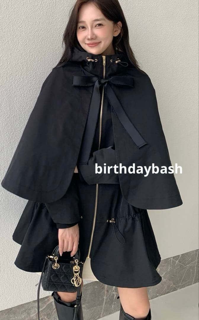 birthdaybash BB 3WAY CAPE COAT ブラック BB 3WAY CAPE COAT - BIRTHDAY BASH