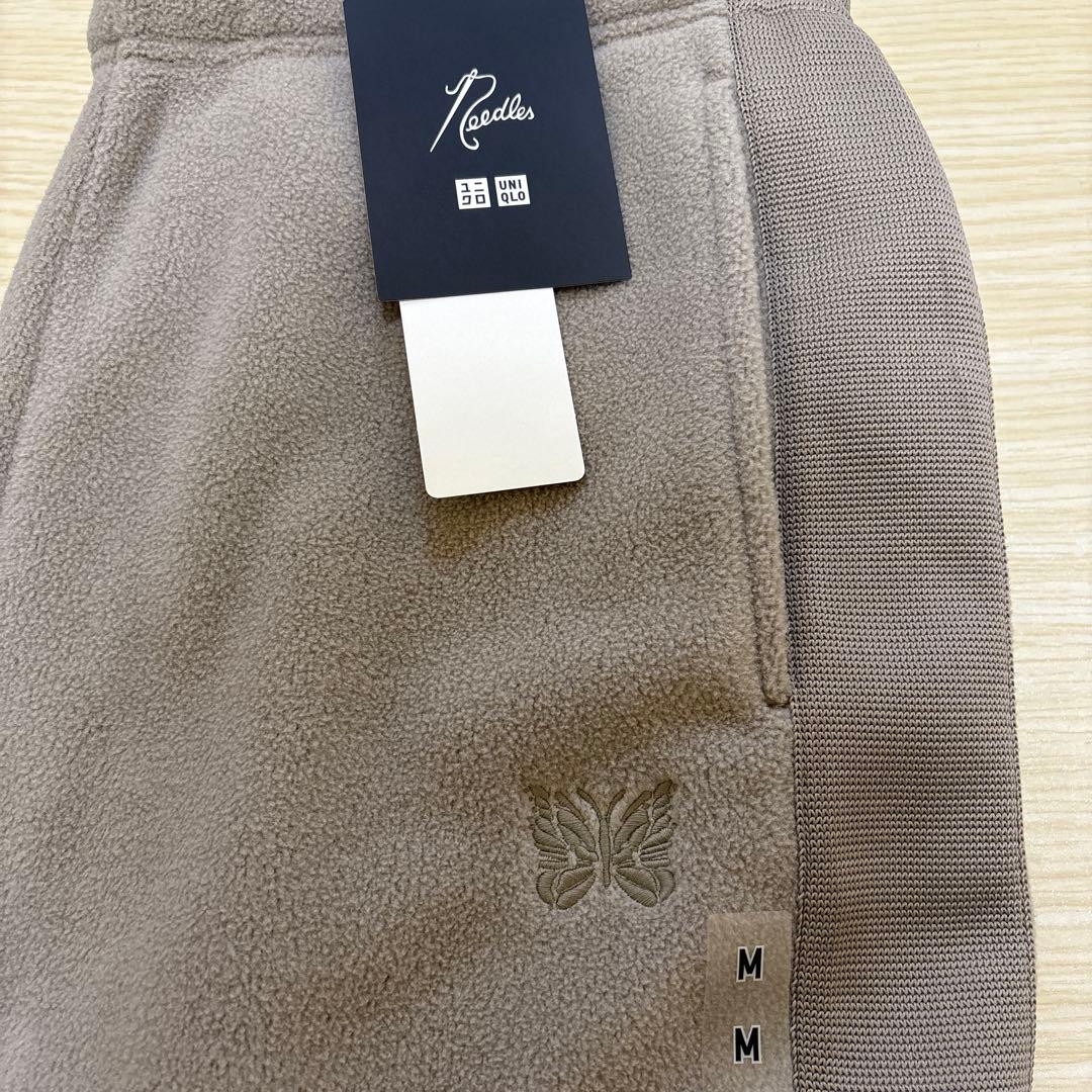 即購入可UNIQLO×NEEDLES フリースワイドパンツ ベージュ Mタグ付き