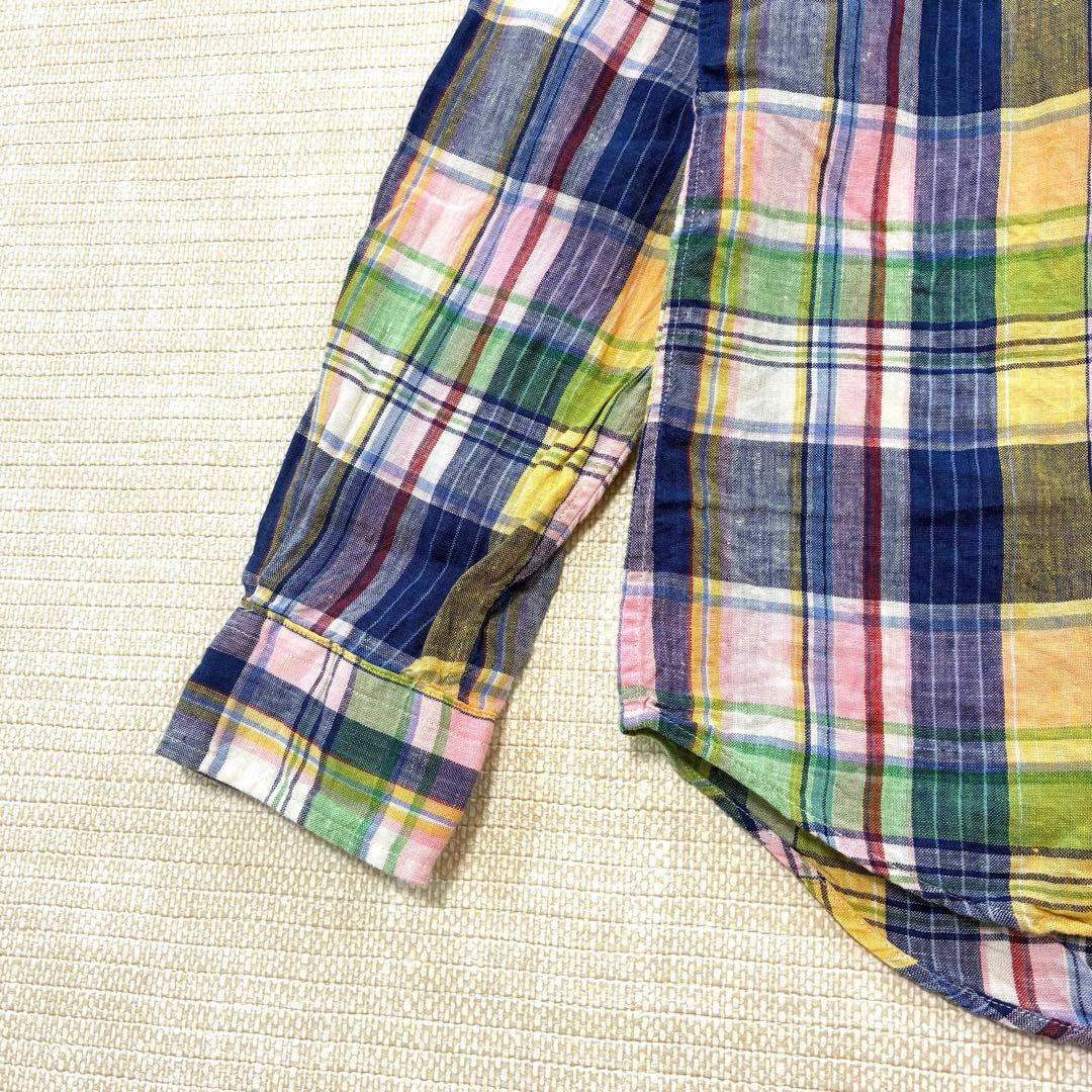 未使用品◇現行 ラルフローレン マドラスチェック リネンシャツ - メルカリ
