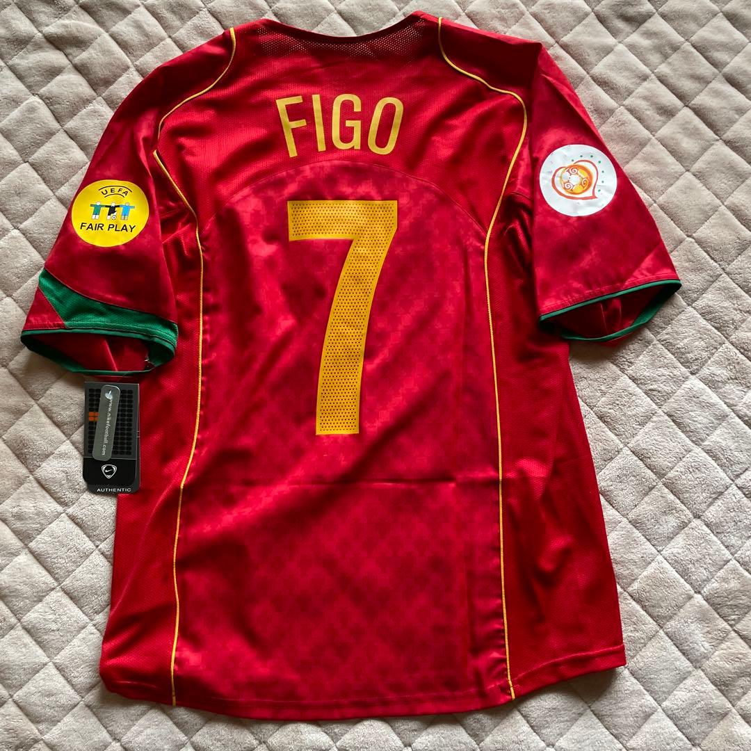 デッドストック ポルトガル代 フィーゴ 7番 ユーロ2004決勝マッチデイパッチ UEFA EURO 2004 Portugal MDT Patch Final vs Greece Gold Repro